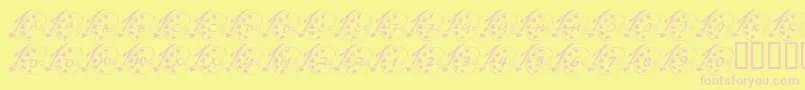 LcrLuvToPaint Font – Pink Fonts on Yellow Background