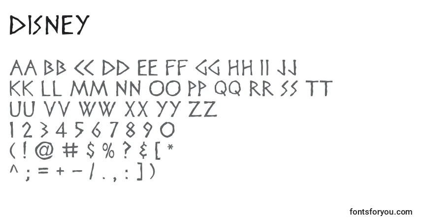 Czcionka Disney – alfabet, cyfry, specjalne znaki