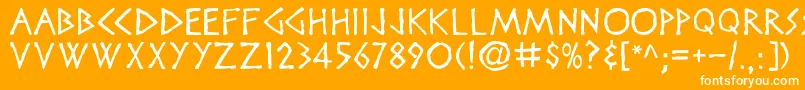 Disney Font – White Fonts on Orange Background