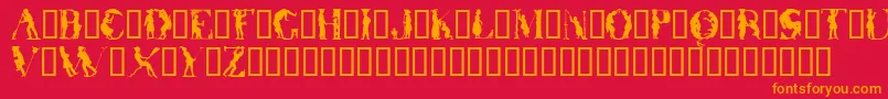 OtherworldTM Font – Orange Fonts on Red Background