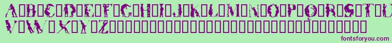 OtherworldTM Font – Purple Fonts on Green Background
