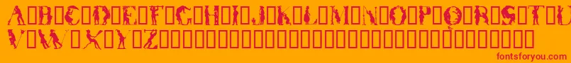 OtherworldTM Font – Red Fonts on Orange Background