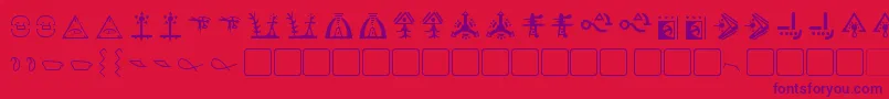 フォントGiediGoldenDisk – 赤い背景に紫のフォント