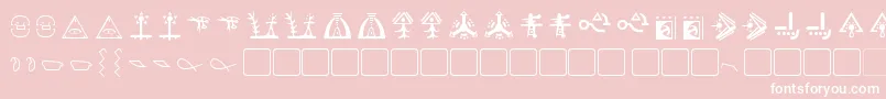 GiediGoldenDisk-Schriftart – Weiße Schriften auf rosa Hintergrund