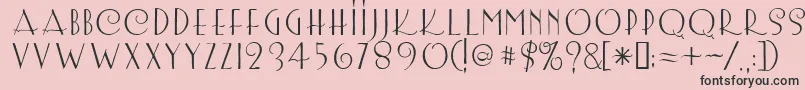Lemonchicken-Schriftart – Schwarze Schriften auf rosa Hintergrund