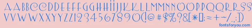 Lemonchicken Font – Blue Fonts on Pink Background