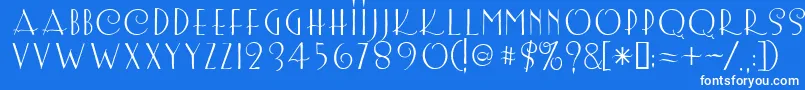 フォントLemonchicken – 青い背景に白い文字