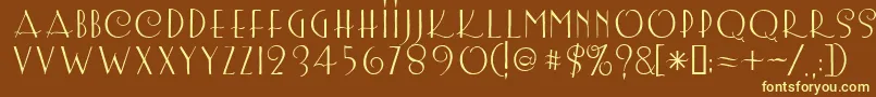 Lemonchicken-fontti – keltaiset fontit ruskealla taustalla