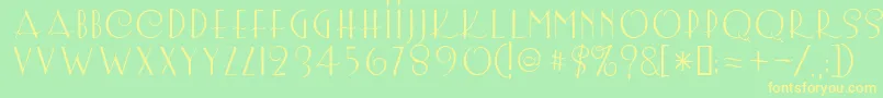 Lemonchicken-fontti – keltaiset fontit vihreällä taustalla