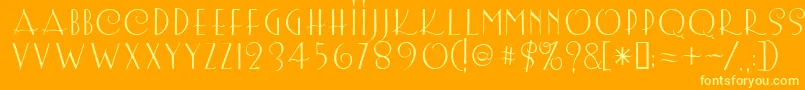 フォントLemonchicken – オレンジの背景に黄色の文字