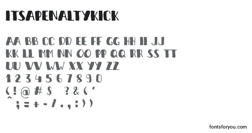 ItSAPenaltyKick Font – alphabet, numbers, special characters