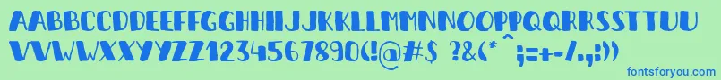 ItSAPenaltyKick Font – Blue Fonts on Green Background