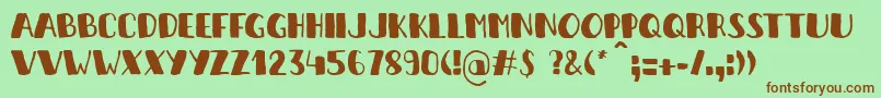 ItSAPenaltyKick Font – Brown Fonts on Green Background