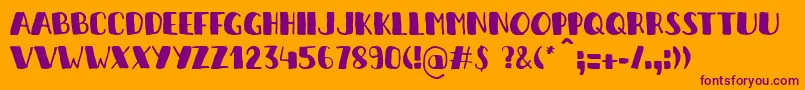ItSAPenaltyKick Font – Purple Fonts on Orange Background