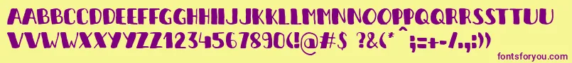 ItSAPenaltyKick Font – Purple Fonts on Yellow Background