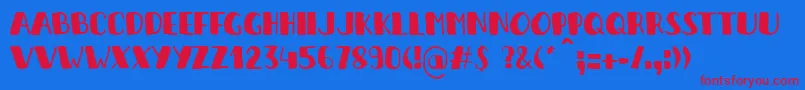 ItSAPenaltyKick-Schriftart – Rote Schriften auf blauem Hintergrund
