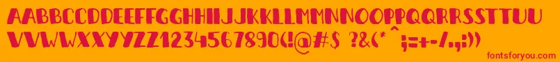 Fonte ItSAPenaltyKick – fontes vermelhas em um fundo laranja