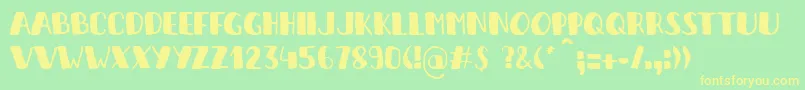 ItSAPenaltyKick Font – Yellow Fonts on Green Background