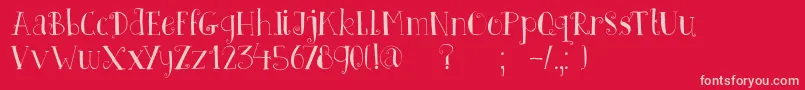 DkFatherFrost Font – Pink Fonts on Red Background