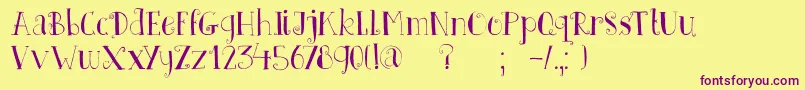 DkFatherFrost Font – Purple Fonts on Yellow Background
