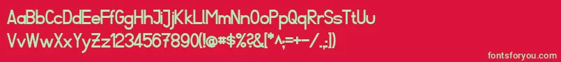 フォントFibelSuedBold – 赤い背景に緑の文字