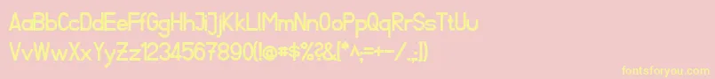 FibelSuedBold-Schriftart – Gelbe Schriften auf rosa Hintergrund