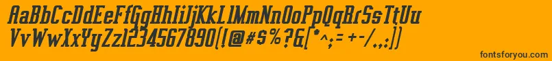 VahikaBoldItalic Font – Black Fonts on Orange Background