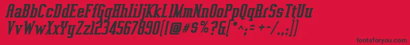 VahikaBoldItalic Font – Black Fonts on Red Background