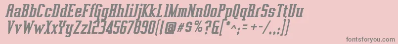 VahikaBoldItalic-Schriftart – Graue Schriften auf rosa Hintergrund