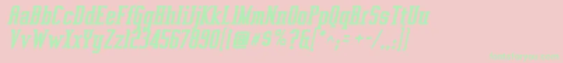 VahikaBoldItalic Font – Green Fonts on Pink Background