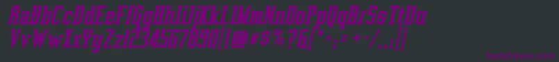 VahikaBoldItalic-fontti – violetit fontit mustalla taustalla