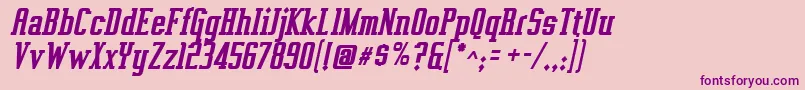 VahikaBoldItalic-fontti – violetit fontit vaaleanpunaisella taustalla