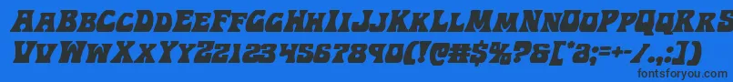 フォントHippocketital – 黒い文字の青い背景