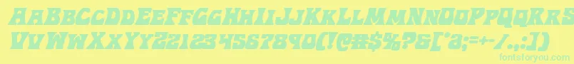 Hippocketital Font – Green Fonts on Yellow Background