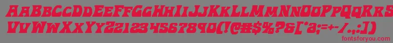 Czcionka Hippocketital – czerwone czcionki na szarym tle