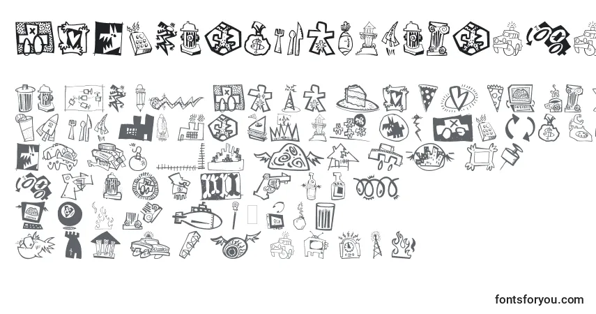Czcionka DfUrbansLetPlain.1.0 – alfabet, cyfry, specjalne znaki