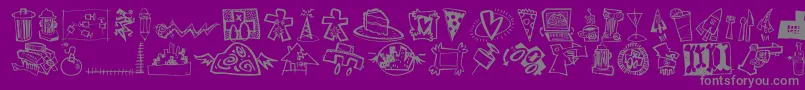 DfUrbansLetPlain.1.0-Schriftart – Graue Schriften auf violettem Hintergrund