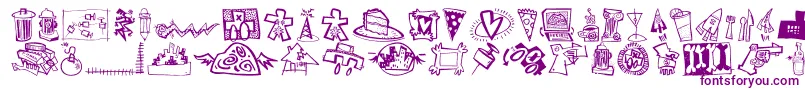 DfUrbansLetPlain.1.0 Font – Purple Fonts on White Background