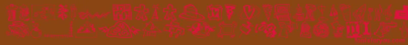 DfUrbansLetPlain.1.0 Font – Red Fonts on Brown Background