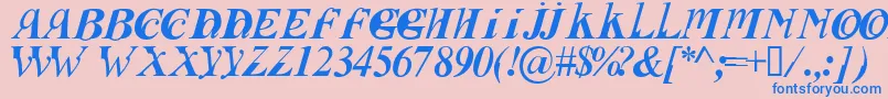 Fusii Font – Blue Fonts on Pink Background