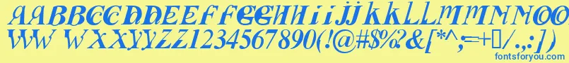 More about Fusii Font Fusii Font – Blue Fonts on Yellow Background