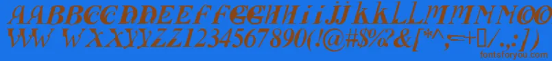 Fusii Font – Brown Fonts on Blue Background