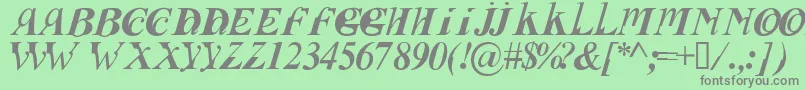 Fusii Font – Gray Fonts on Green Background