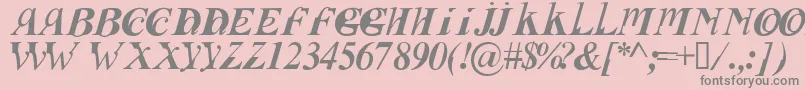 Fusii Font – Gray Fonts on Pink Background