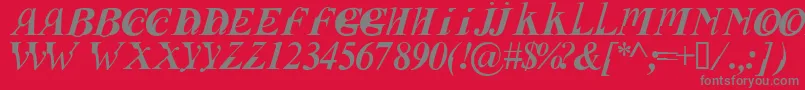 Fusii Font – Gray Fonts on Red Background