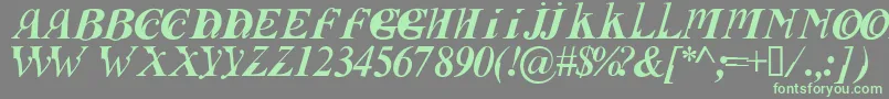 Fusii Font – Green Fonts on Gray Background