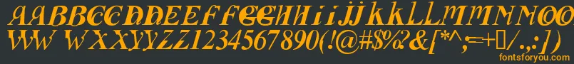 Fusii Font – Orange Fonts on Black Background