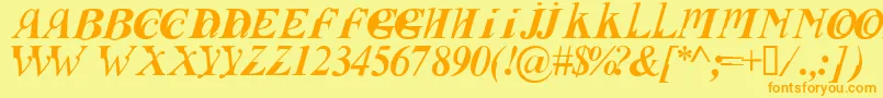 Fusii Font – Orange Fonts on Yellow Background