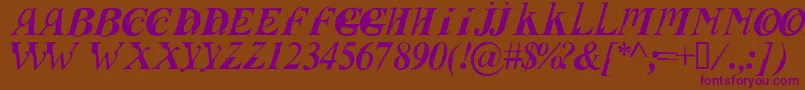 Fusii Font – Purple Fonts on Brown Background