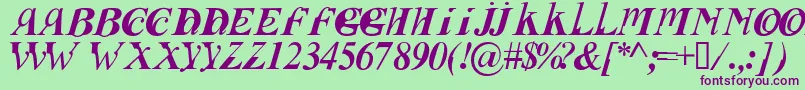 Fusii Font – Purple Fonts on Green Background